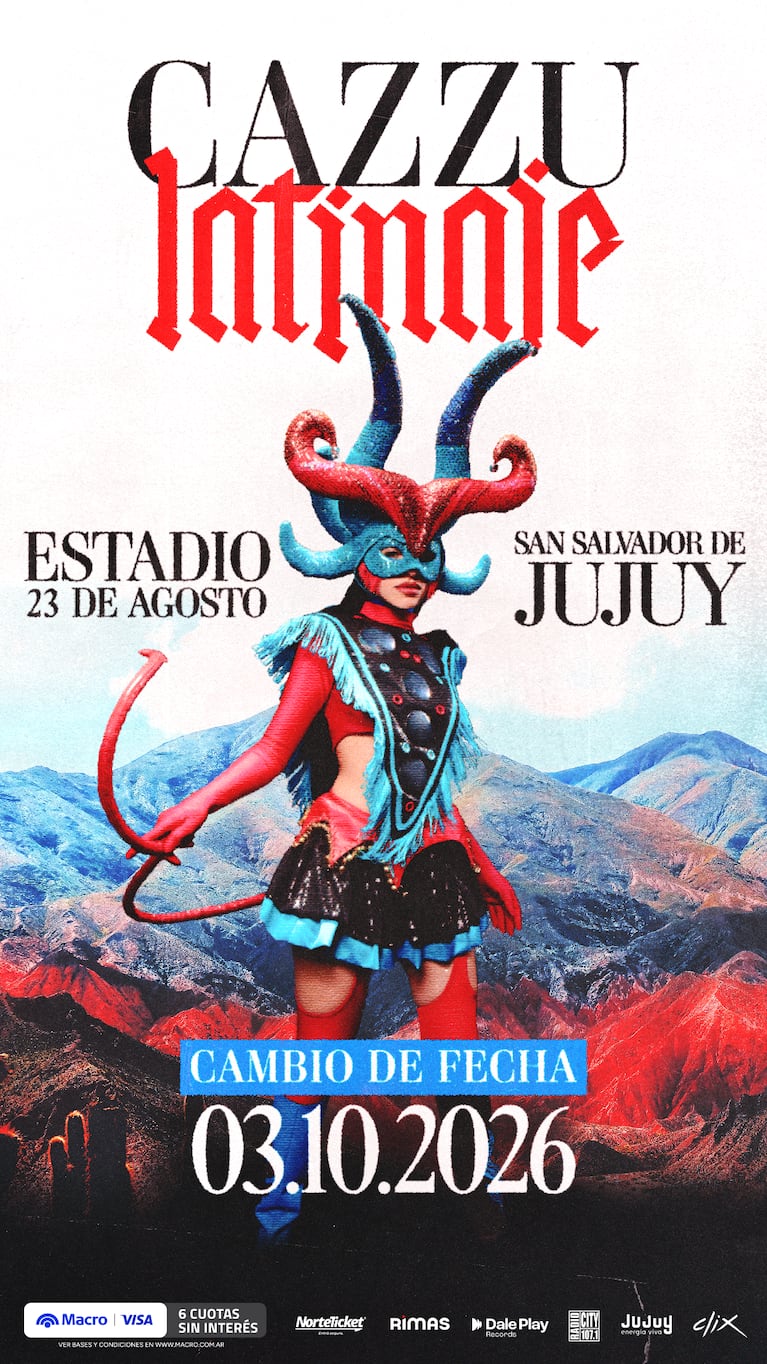 Cazzu cambió la fecha de su show en Jujuy: cuándo será el esperado recital de “Latinaje en Vivo”