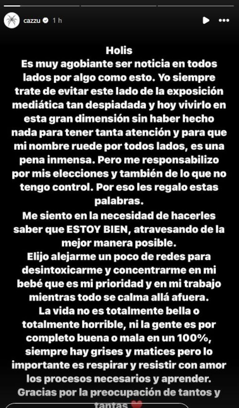 Cazzu rompió el silencio luego de que saliera a la luz la nueva relación de Christian Nodal. Foto: subida a Instagram por Cazzu