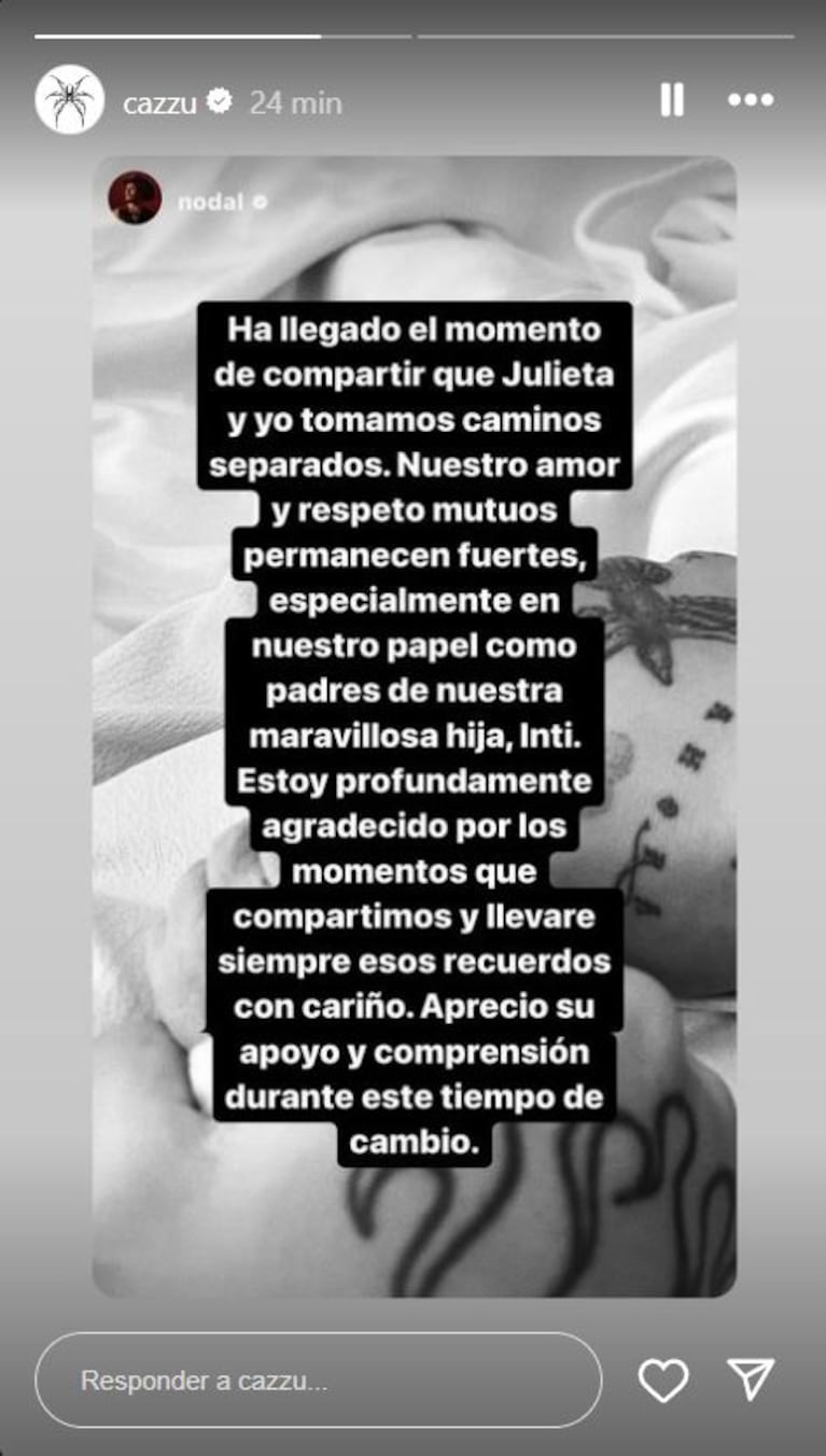 Cazzu y Christian Nodal anunciaron su separación a 8 meses de ser papás: así lo comunicaron