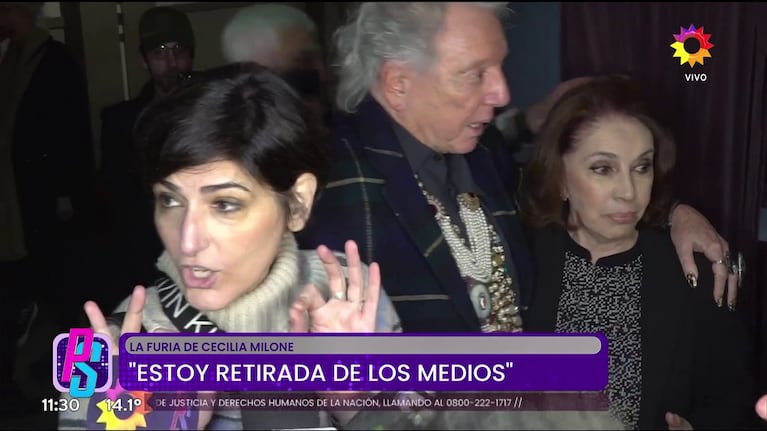Cecilia Milone contundente con los cronistas (Foto: captura de Puro Show).