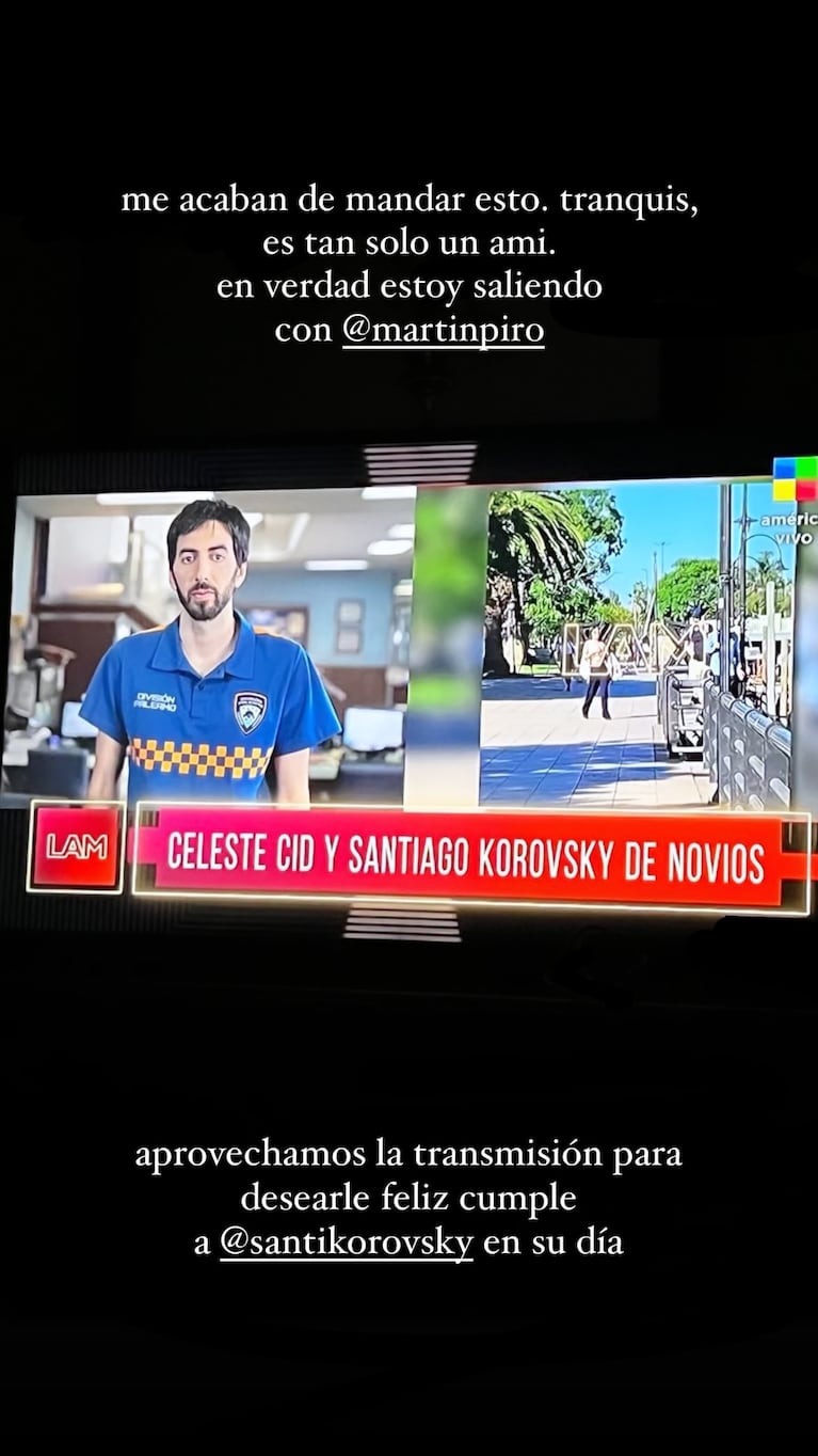 Celeste Cid desmintió su supuesto romance con Santiago Korovsky (Foto: Instagram @mcelestia)