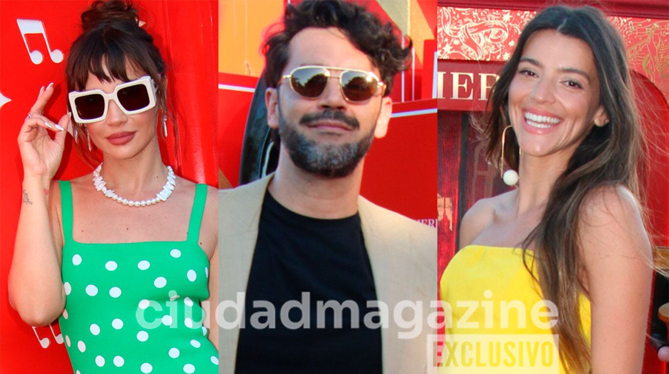 Celeste Cid, Gonzalo Heredia y Calu Rivero en el evento de Carolina Herrera (Fotos: Movilpress).