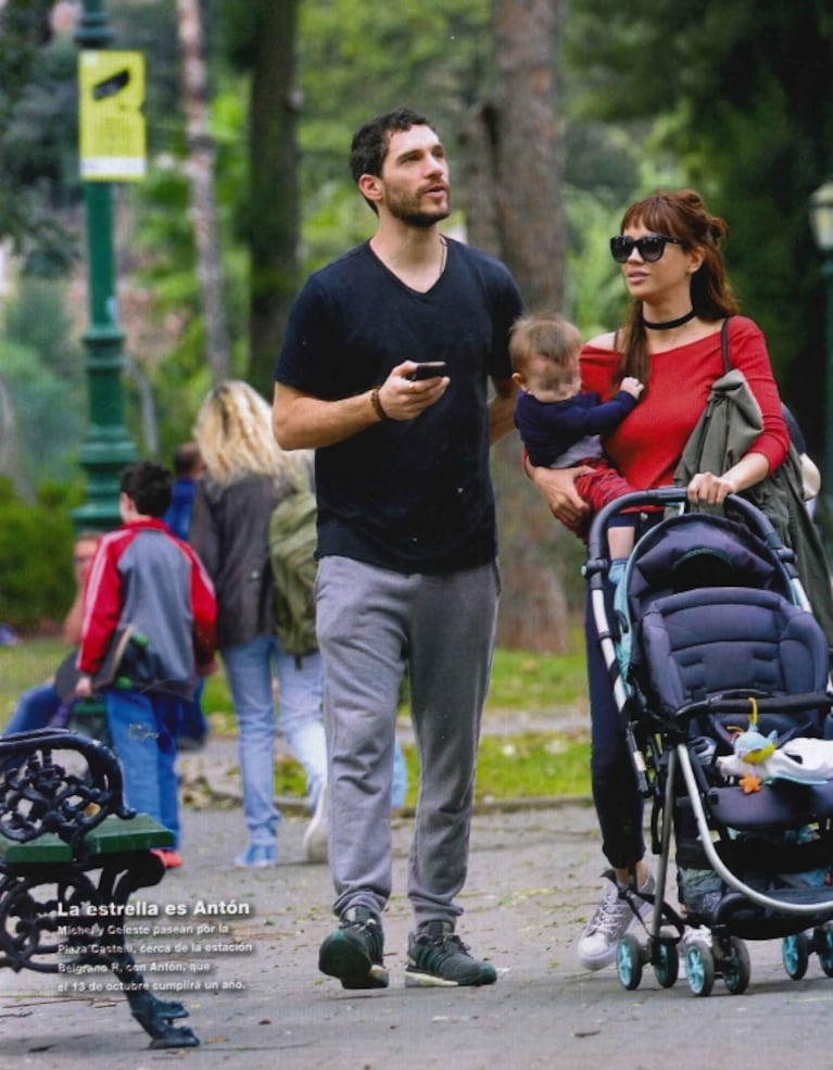 Celeste Cid y Michel Noher, un domingo en familia: paseo de finde con Antón
