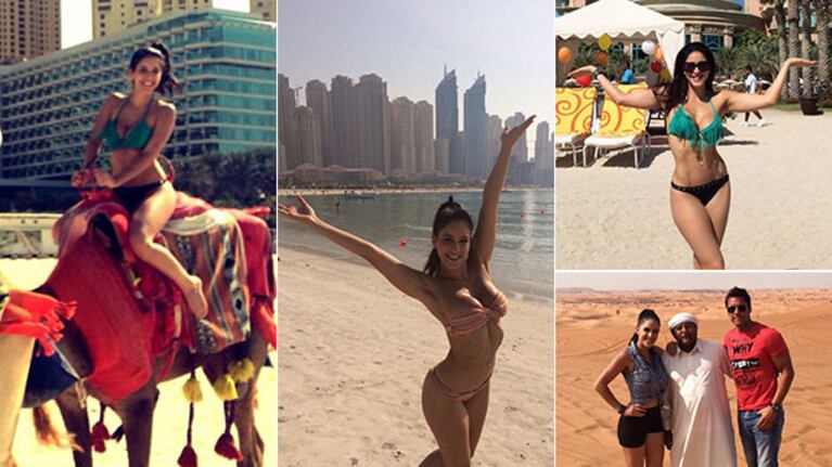 Celeste Muriega, la novia de Alejo Clérici, cual diosa en un osasis en el desierto de Dubai. (Foto: Celeste Muriega)