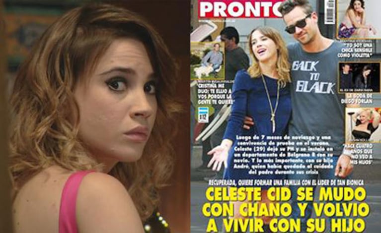 Celeste, muy molesta por la tapa de Pronto (Foto: Web y Pronto). 