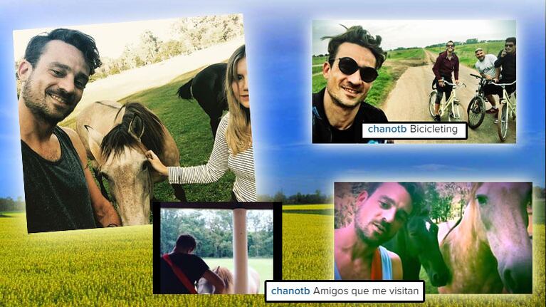 Chano, fotos y videos de su escapada a un spa en el campo: días de relax, caballos y la visita de Mica Tinelli