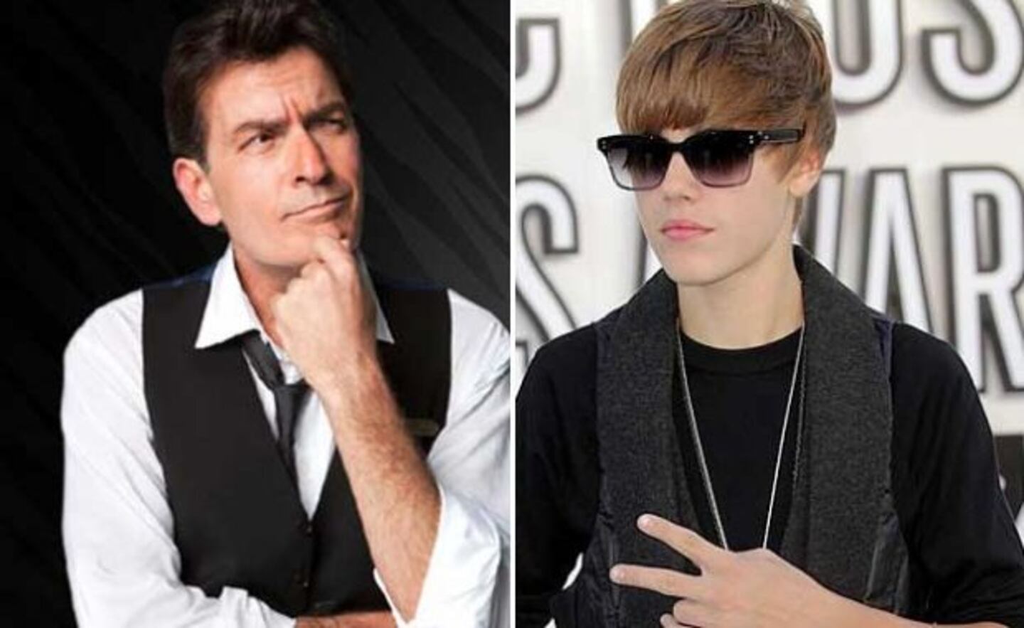 Charlie Sheen, Justin Bieber y un insólito blooper en Twitter. (Foto: Web)