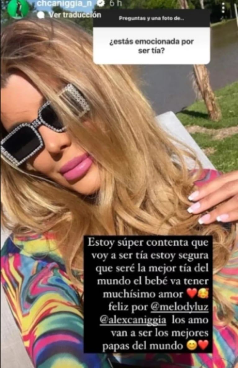 Charlotte Caniggia contó cómo tomó que Alex Caniggia y Melody Luz se conviertan en padres