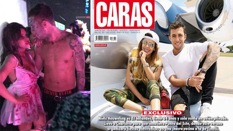 Charlotte Caniggia y Niels Houweling la nueva pareja top. Foto: Twitter y revista Caras