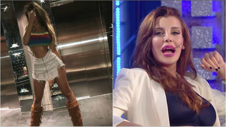 Charlotte Caniggia y su desafiante foto con exceso de Photoshop en el cuerpo y haciendo fuck you