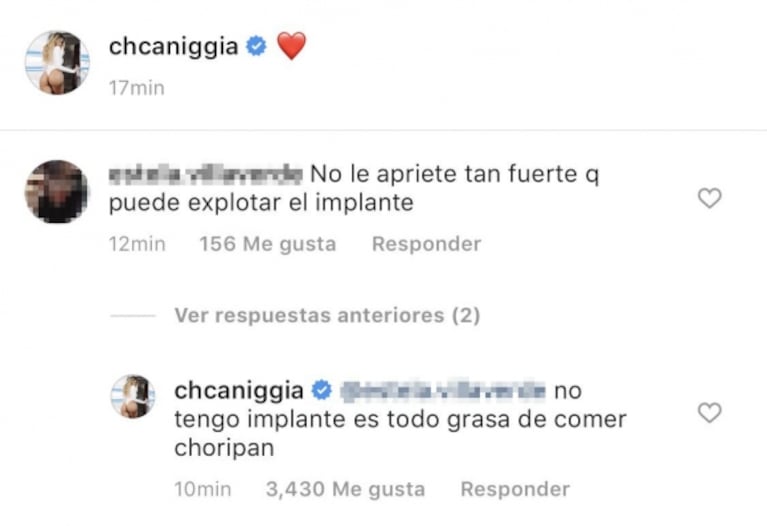 Charlotte Caniggia y su foto hot con su novio, Roberto Storino Landi: "Es todo grasa de comer choripán"