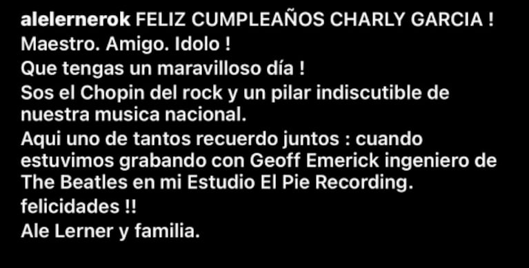 Charly García cumple 70 años y los famosos lo saludan en las redes sociales