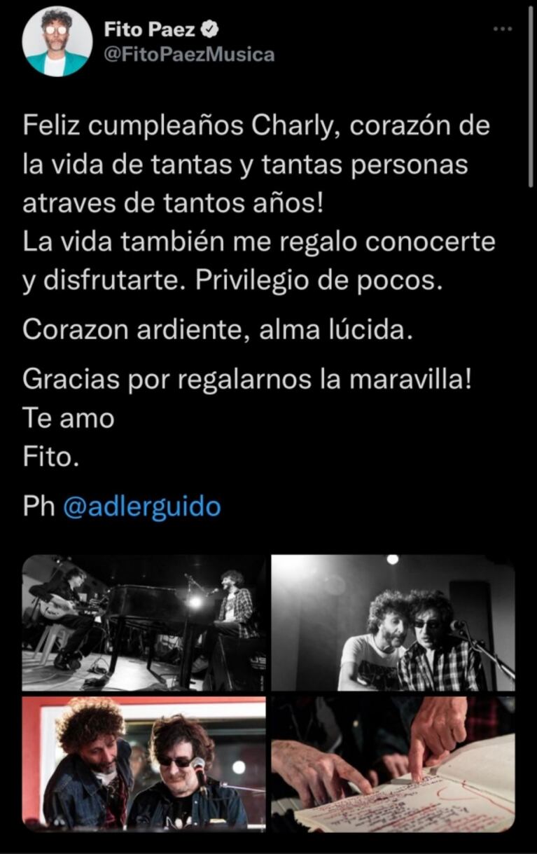 Charly García cumple 70 años y los famosos lo saludan en las redes sociales