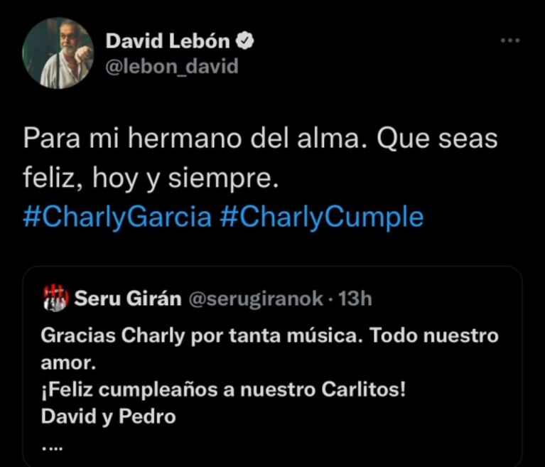 Charly García cumple 70 años y los famosos lo saludan en las redes sociales