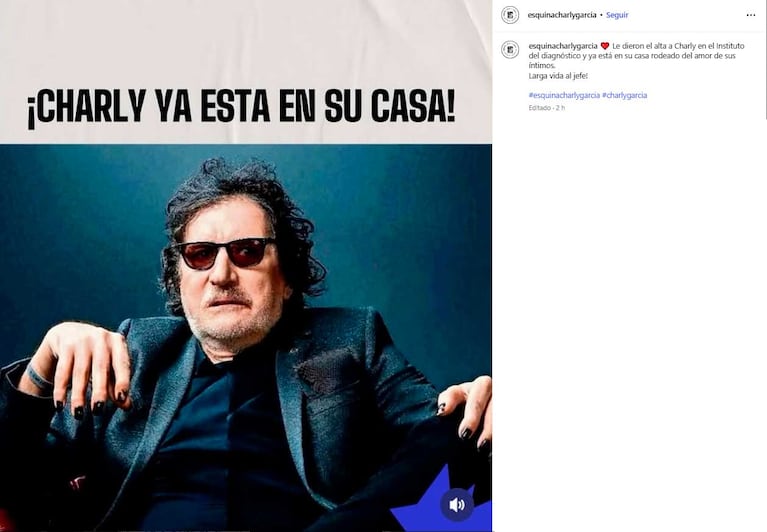 Charly García  (Foto: Instagram @esquinacharlygarcia)