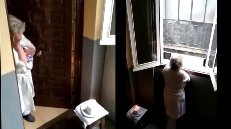 Charo, la abuela que cumplió 80 años en cuarentena.