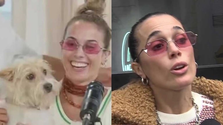 Chechu Bonelli y la perra Frida (Fotos: capturas América TV)