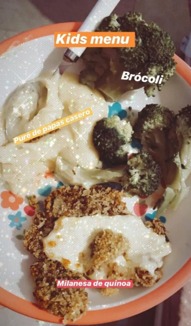 China Suárez compartió la cena vegetariana que les preparó a Rufina y Magnolia: “Kid’s menú”