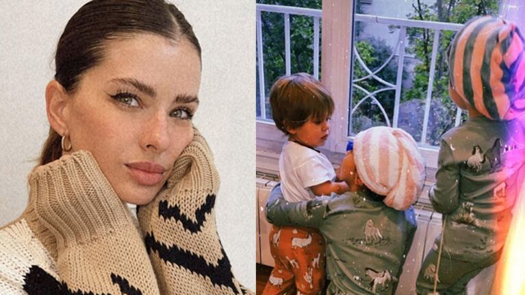 China Suárez compartió la foto más linda de Rufina, Magnolia y Amancio luciendo el mismo pijama.