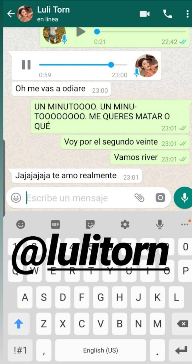 China Suárez compartió su divertido chat de WhatsApp con una actriz de ATAV: “¿Me querés matar o qué?”
