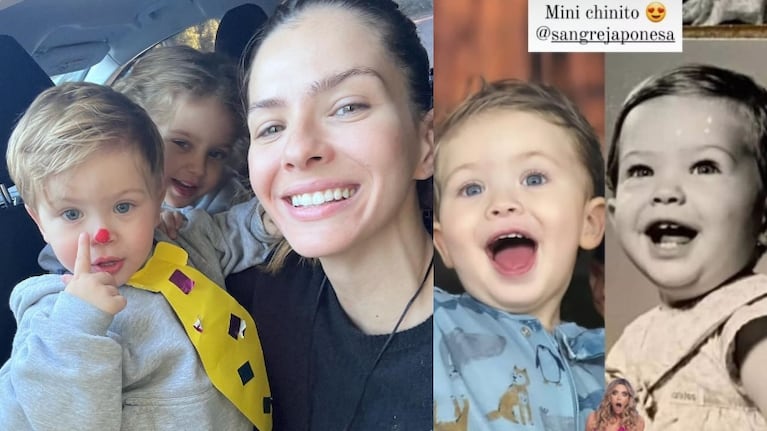 China Suárez compartió una foto de Amancio y sorprendió con su parecido cuando era chica (Fotos: Instagram y Captura de Instagram Stories)
