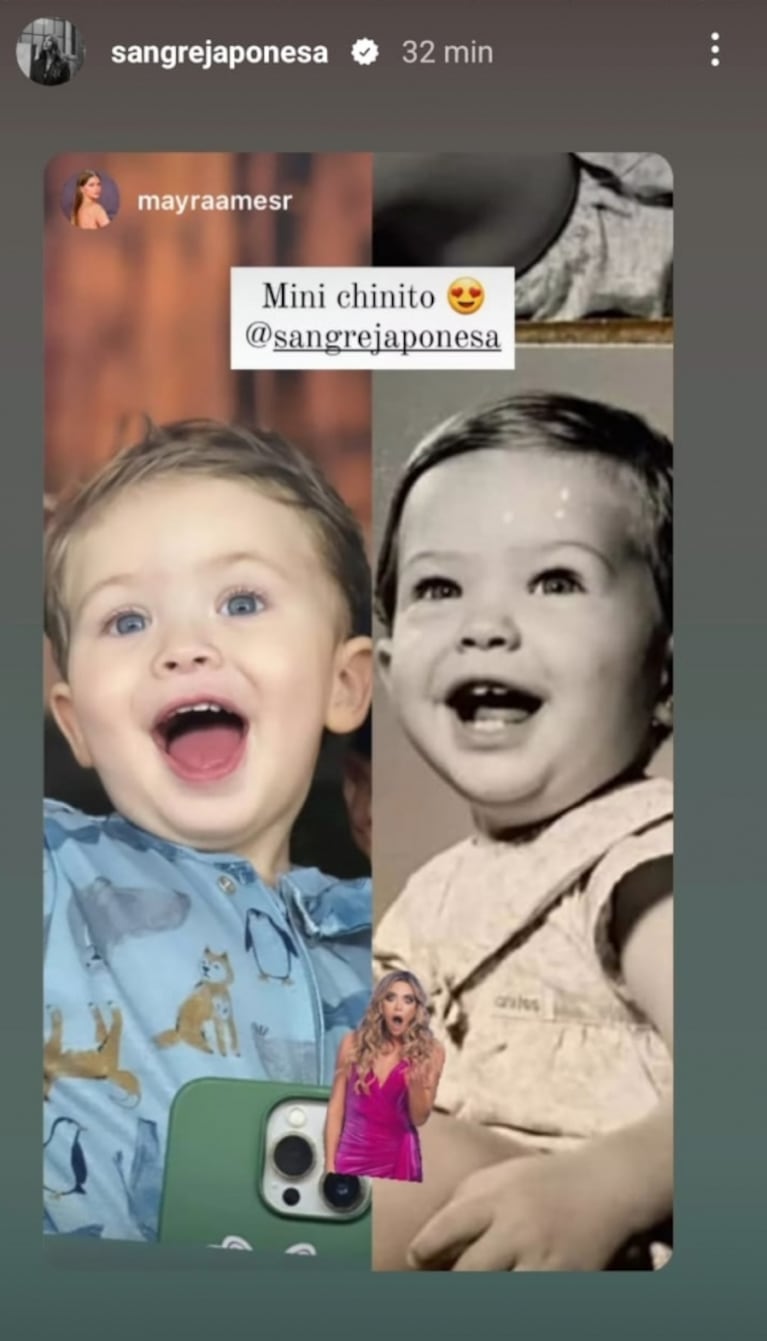 China Suárez compartió una foto de Amancio y sorprendió con su parecido cuando era chica: "Mini chinito"