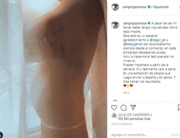 China Suárez compartió una foto de su pancita y la decisión que tomó en su embarazo: "Tengo inquietudes como toda madre"
