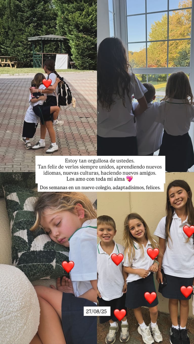 China Suárez confirmó que Rufina Cabré, Magnolia y Amancio Vicuña van a la escuela en Turquía. (Foto: @sangrejaponesa)