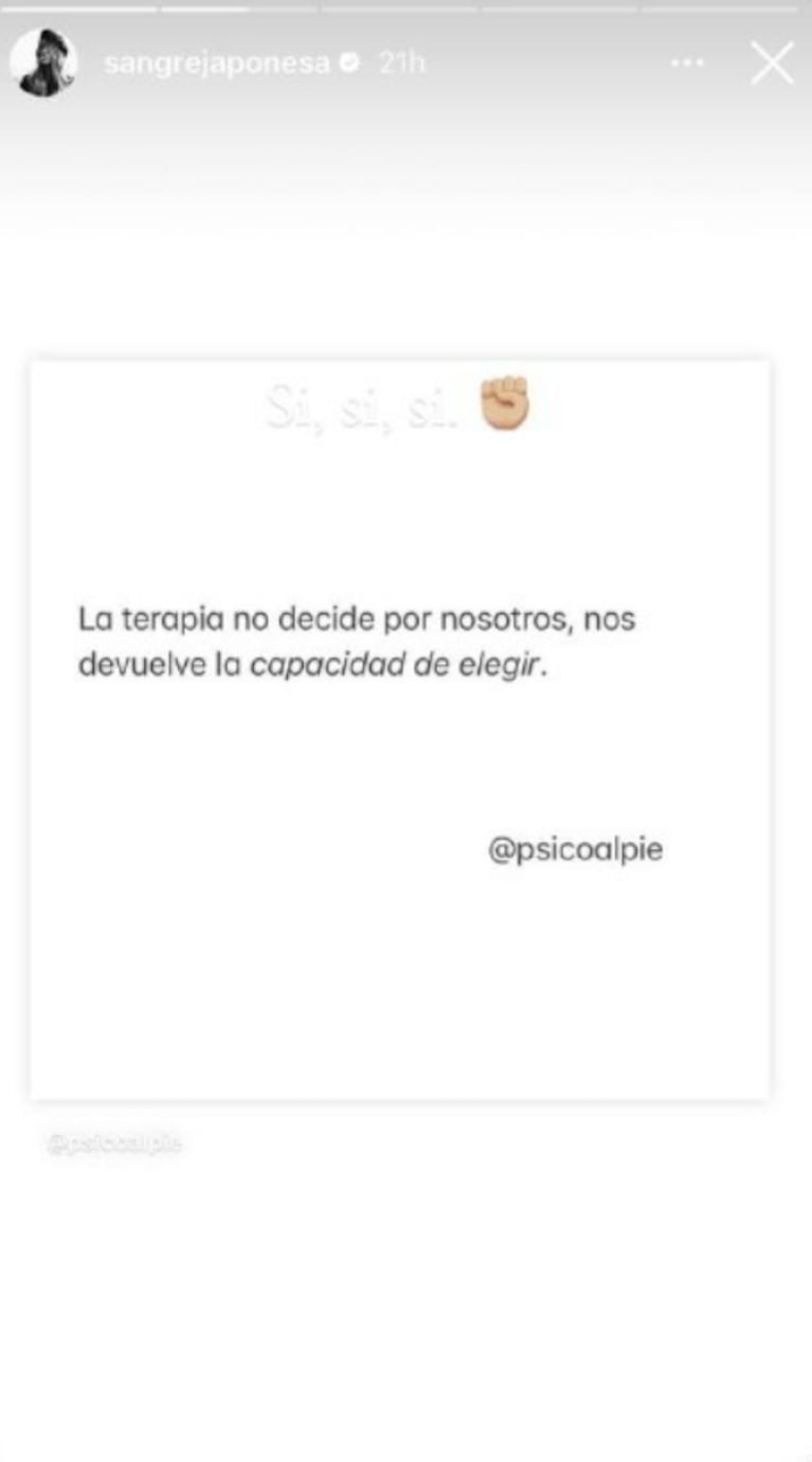 China Suárez destacó la importancia de hacer terapia luego de su abrupta separación de Rusherking
