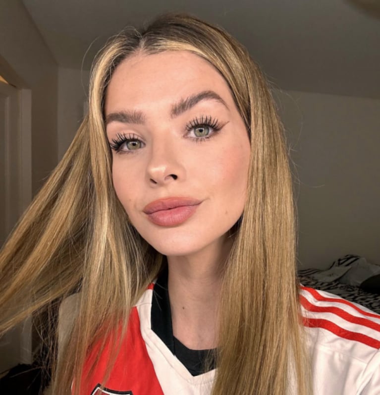 China Suárez en el Monumental para festejar la victoria de River