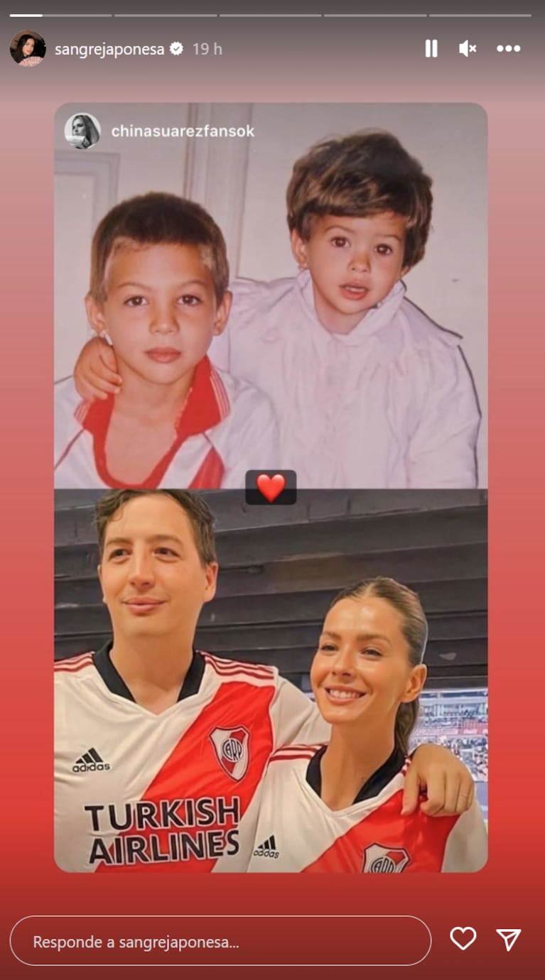China Suárez enterneció a sus fans con una foto retro junto a su hermano Agustín en la que revela su pasión