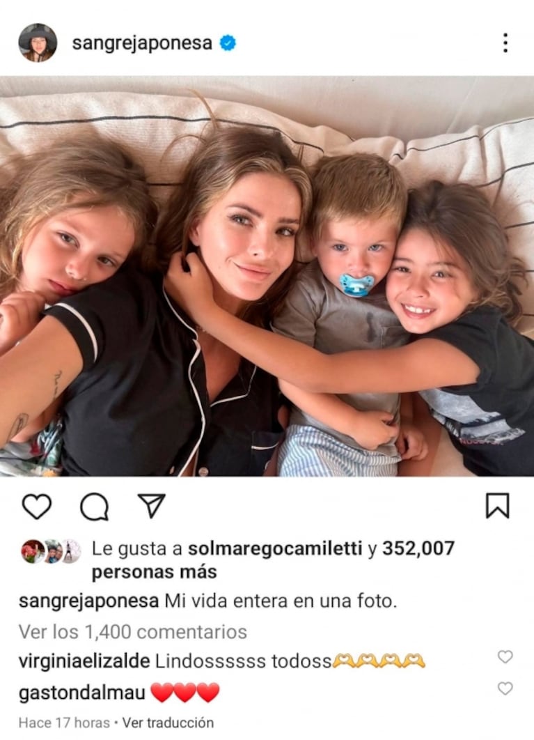 China Suárez juntó a los amores de su vida en una foto, muy especial y tierna