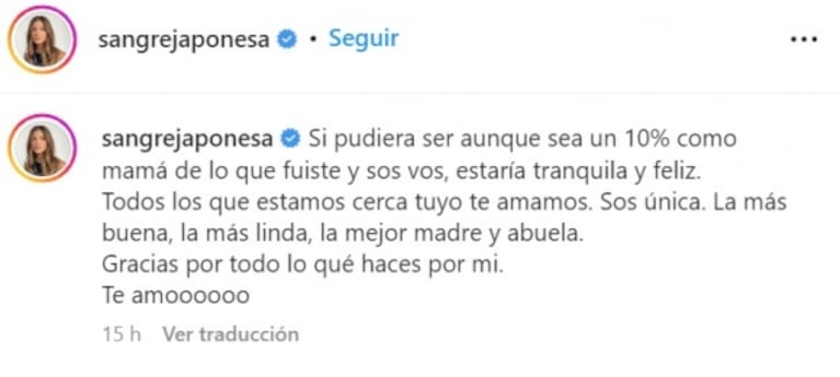 China Suárez le dedicó un conmovedor mensaje a su mamá, junto a fotos inéditas: "Gracias por todo lo que hacés por mí"