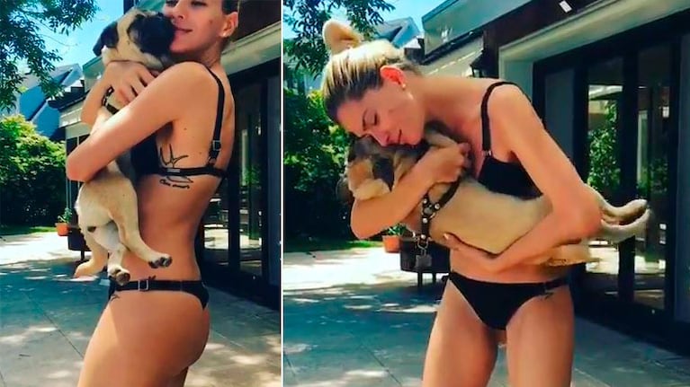 China Suárez le dio la bienvenida al calorcito con un tierno baile con su perrita en bikini
