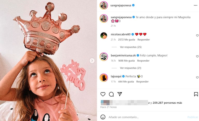 China Suárez le hizo un regalo muy especial a Magnolia Vicuña por su cumple: “Las cosas no caen del cielo”