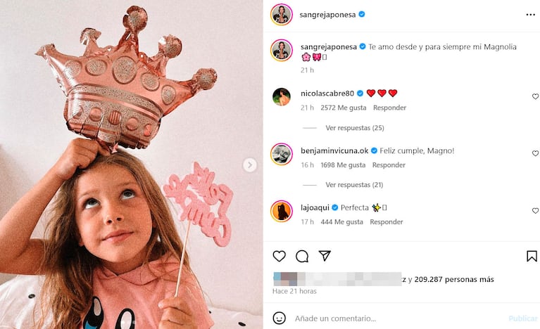 China Suárez le hizo un regalo muy especial a Magnolia Vicuña por su cumple: “Las cosas no caen del cielo”