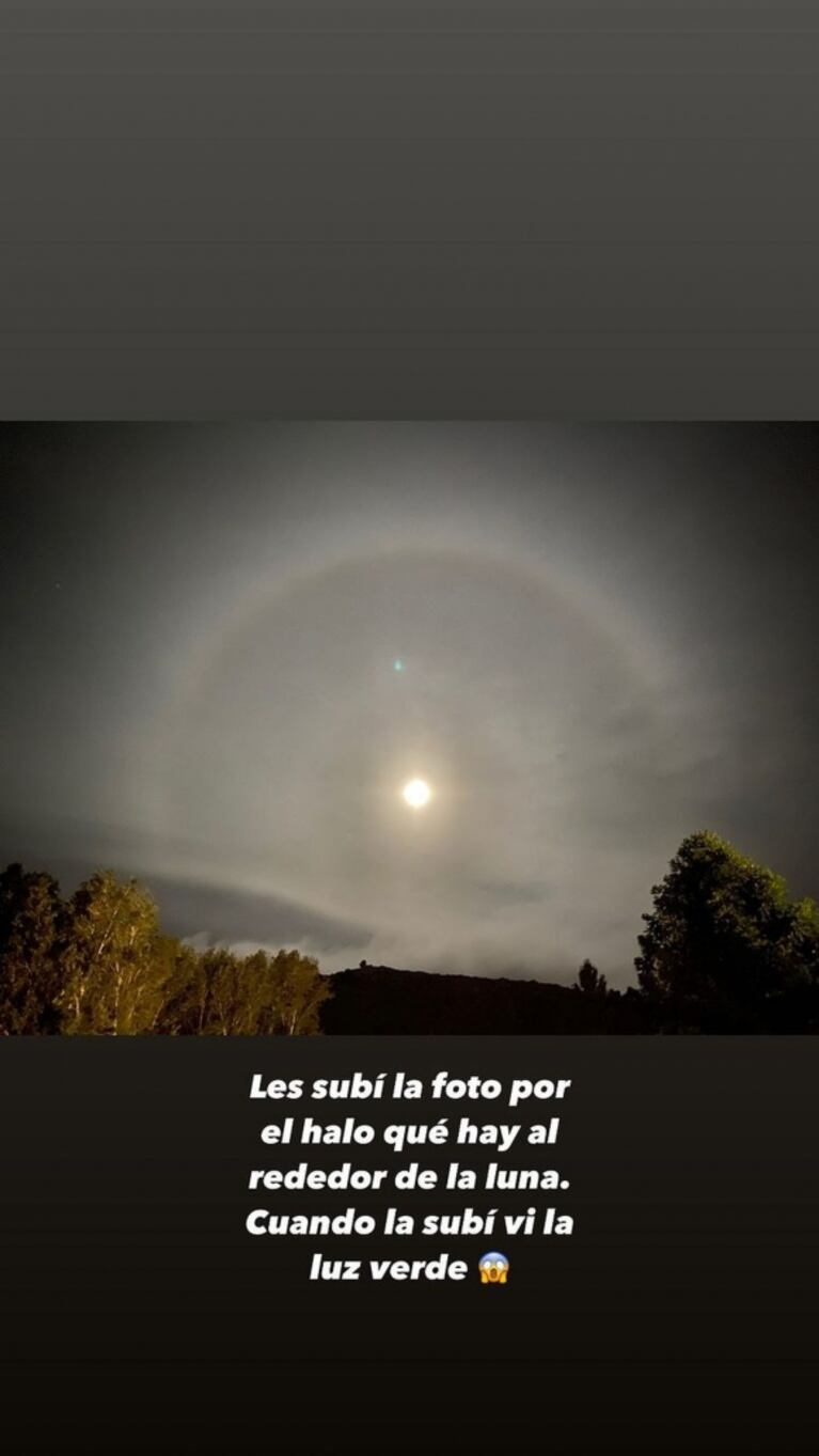 China Suárez posteó una misteriosa foto ¿de un OVNI?: "Cuando la subí, vi la luz verde"