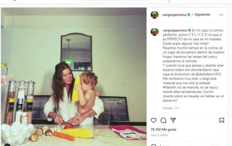 China Suárez publicó una foto cocinando en redes y recibió fuertes críticas: "Vive de canje"