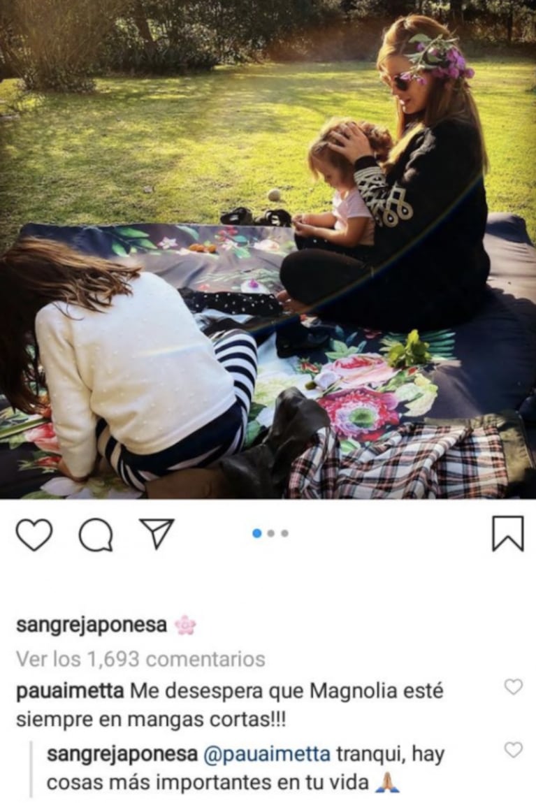 China Suárez respondió filosa al comentario mala onda de una seguidora sobre Magnolia: "Hay cosas más importantes en tu vida"