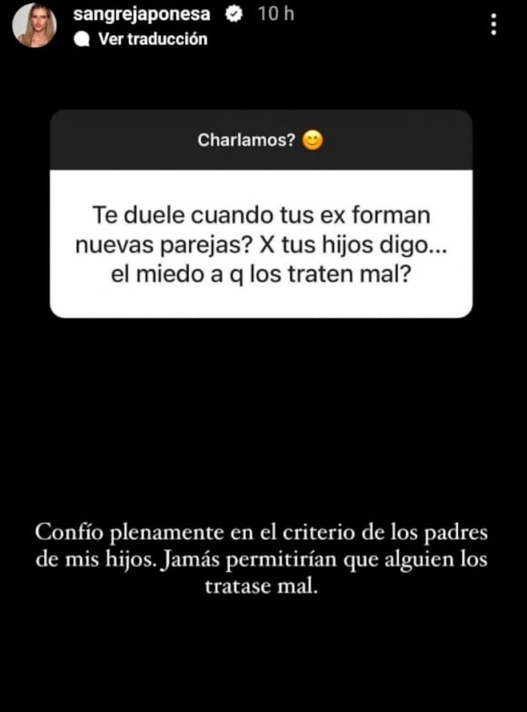 China Suárez respondió si le da miedo que los padres de sus hijos formen nuevas parejas: "Confío plenamente en sus criterios"