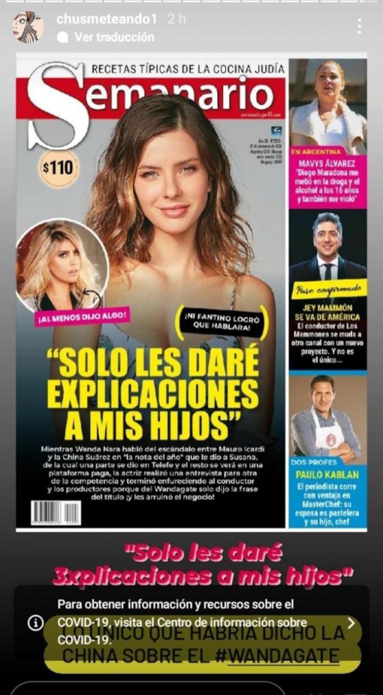 China Suárez reveló a quién le contará la verdad sobre lo que pasó con Mauro Icardi: "Sólo les daré explicaciones a mis hijos"