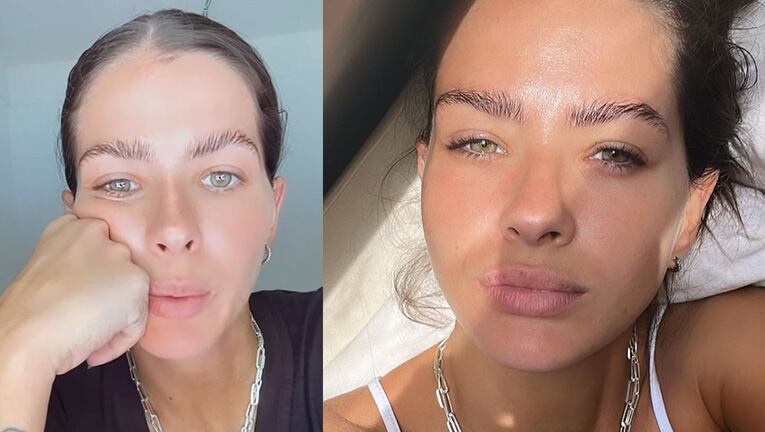 China Suárez se mostró feliz por su tratamiento estético: se animó a la nutrición de cejas.