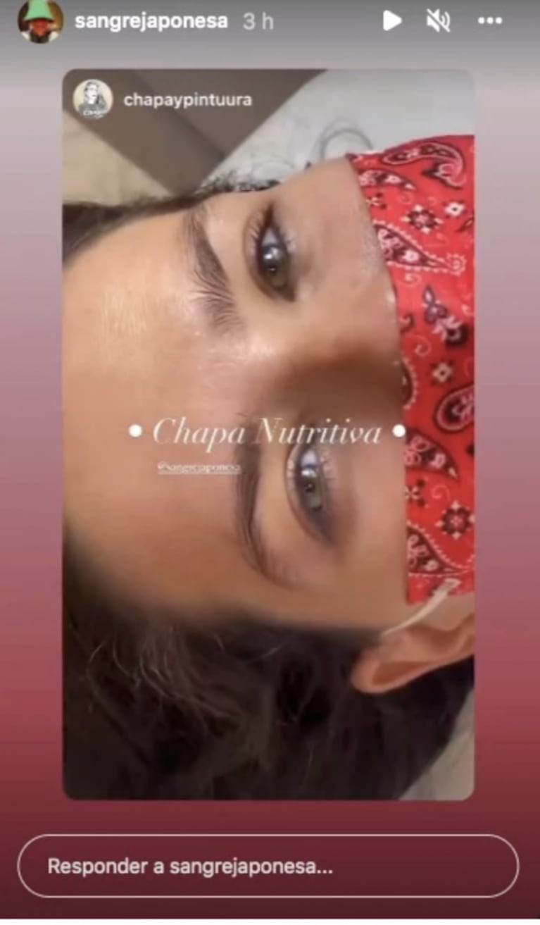 China Suárez se mostró feliz por su tratamiento estético: se animó a la nutrición de cejas
