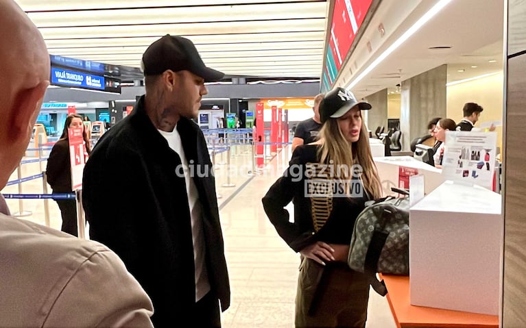 China Suárez y Mauro Icardi en Ezeiza (Foto: Movilpress)