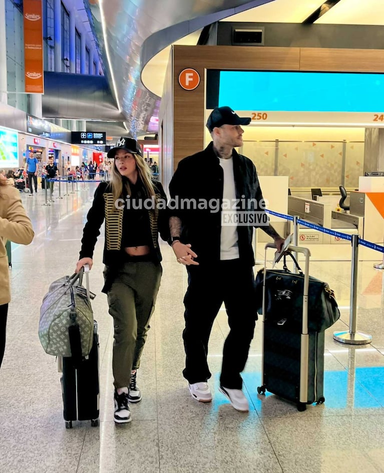 China Suárez y Mauro Icardi en Ezeiza (Foto: Movilpress)