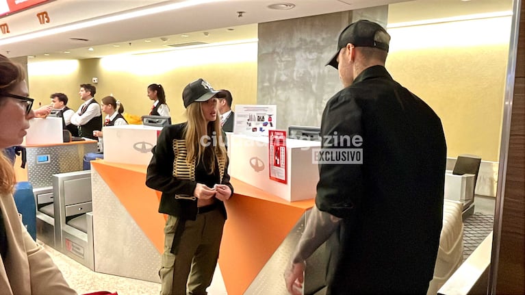 China Suárez y Mauro Icardi en Ezeiza (Foto: Movilpress)