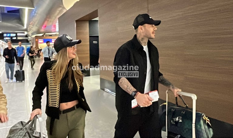 China Suárez y Mauro Icardi en Ezeiza (Foto: Movilpress)