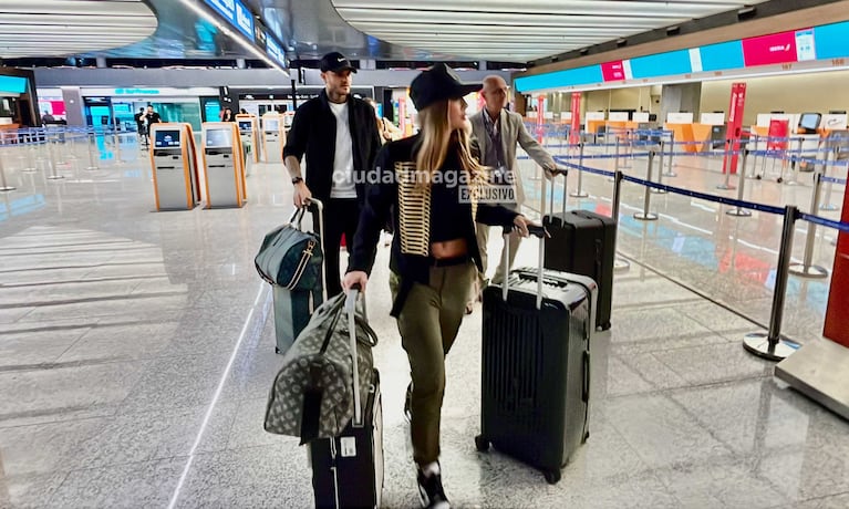 China Suárez y Mauro Icardi en Ezeiza (Foto: Movilpress)