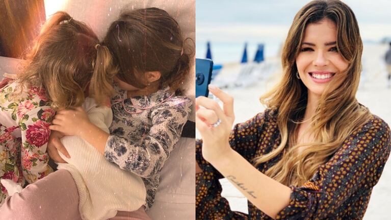 China Suárez y una tierna postal de sus dos hijas con el pequeño Amancio: Bendito tu eres