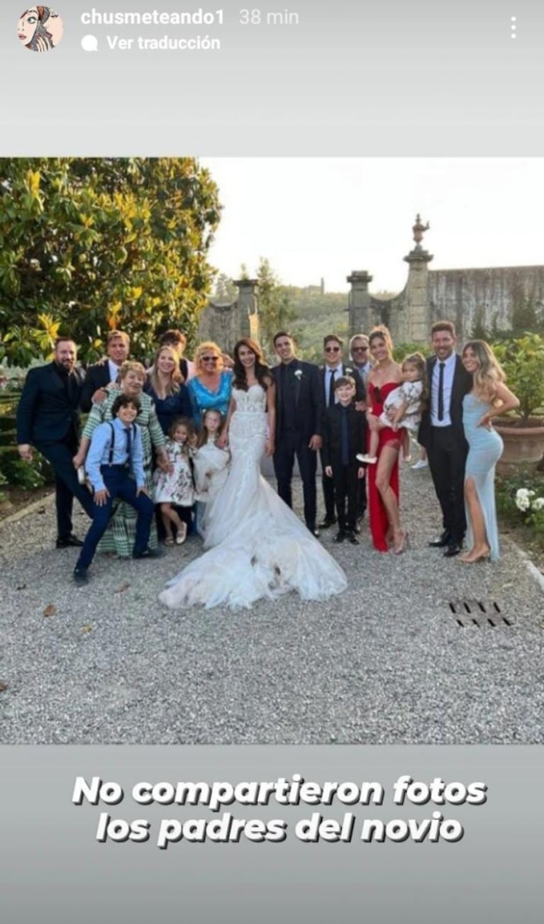 Cholo Simeone y Carolina Baldini estuvieron juntos en la boda de su hijo en medio del escándalo: "No compartieron foto"